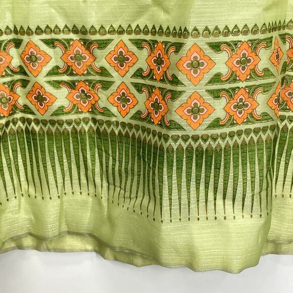 Vintage Alfred Shaheen Maxi Dress Women's‎ 12 Border Print Mod Lined Green - Picture 10 of 10